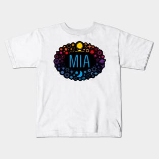 Mia name surrounded by space Kids T-Shirt